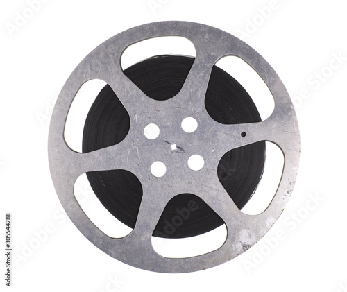 Tablou Canvas old film reel isolated on white background