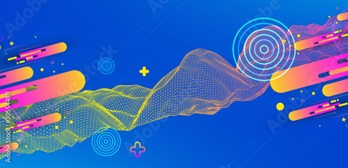 Abstract bright geometric  background. Vector illustration