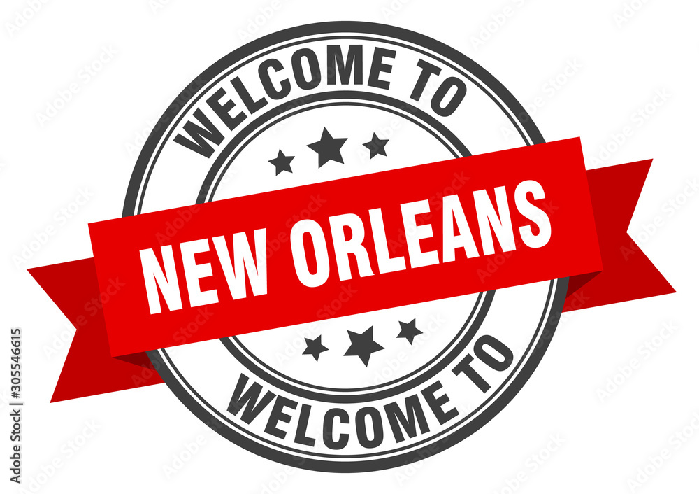 Fototapeta premium New Orleans stamp. welcome to New Orleans red sign