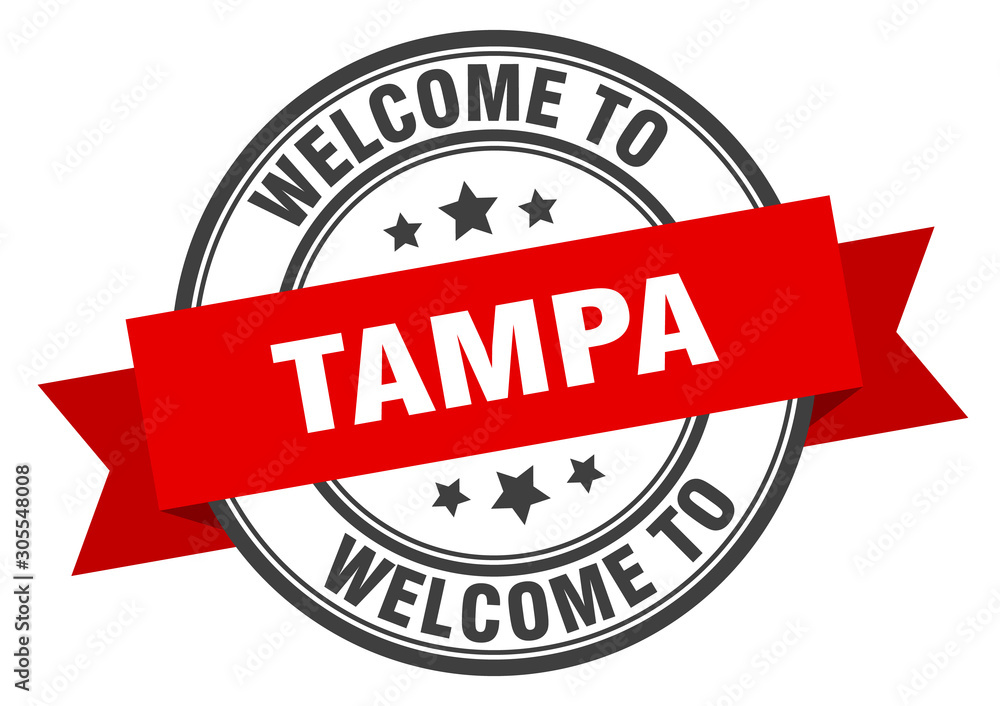 Fototapeta premium Tampa stamp. welcome to Tampa red sign