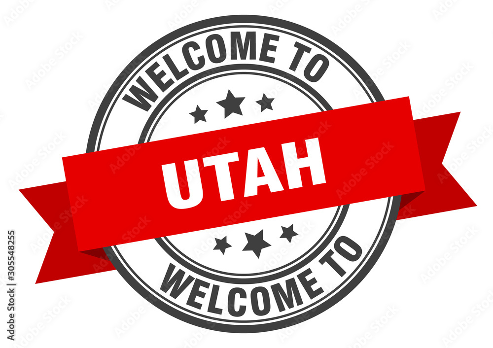Fototapeta premium Utah stamp. welcome to Utah red sign