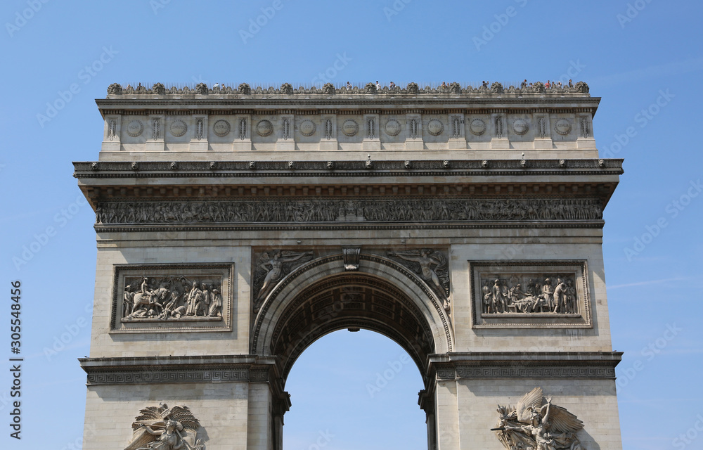Paris, France - August 19, 2018: triumphal arch