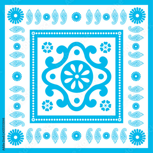 Georgian traditional ornaments. Vector Ornament With Caucasian Motifs. Persian colored carpet.Vector, Illustration.  Rich ornament for fabric design, handmade, interior decoration