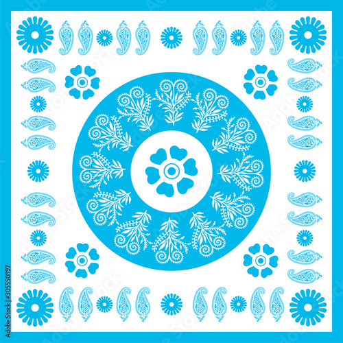 Georgian traditional ornaments. Vector Ornament With Caucasian Motifs. Persian colored carpet.Vector, Illustration.  Rich ornament for fabric design, handmade, interior decoration