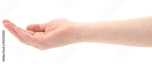 Woman hand isolated.