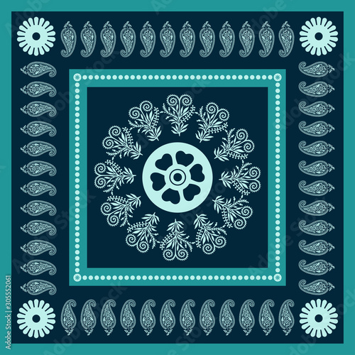 Georgian traditional ornaments. Vector Ornament With Caucasian Motifs. Persian colored carpet.Vector, Illustration.  Rich ornament for fabric design, handmade, interior decoration