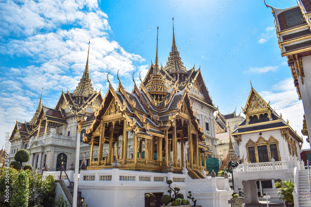 The beautiful ornated golden Grand Palace in Bangkok Thailand
