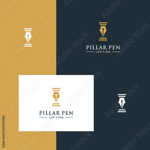 law firm pen logo premium vector design