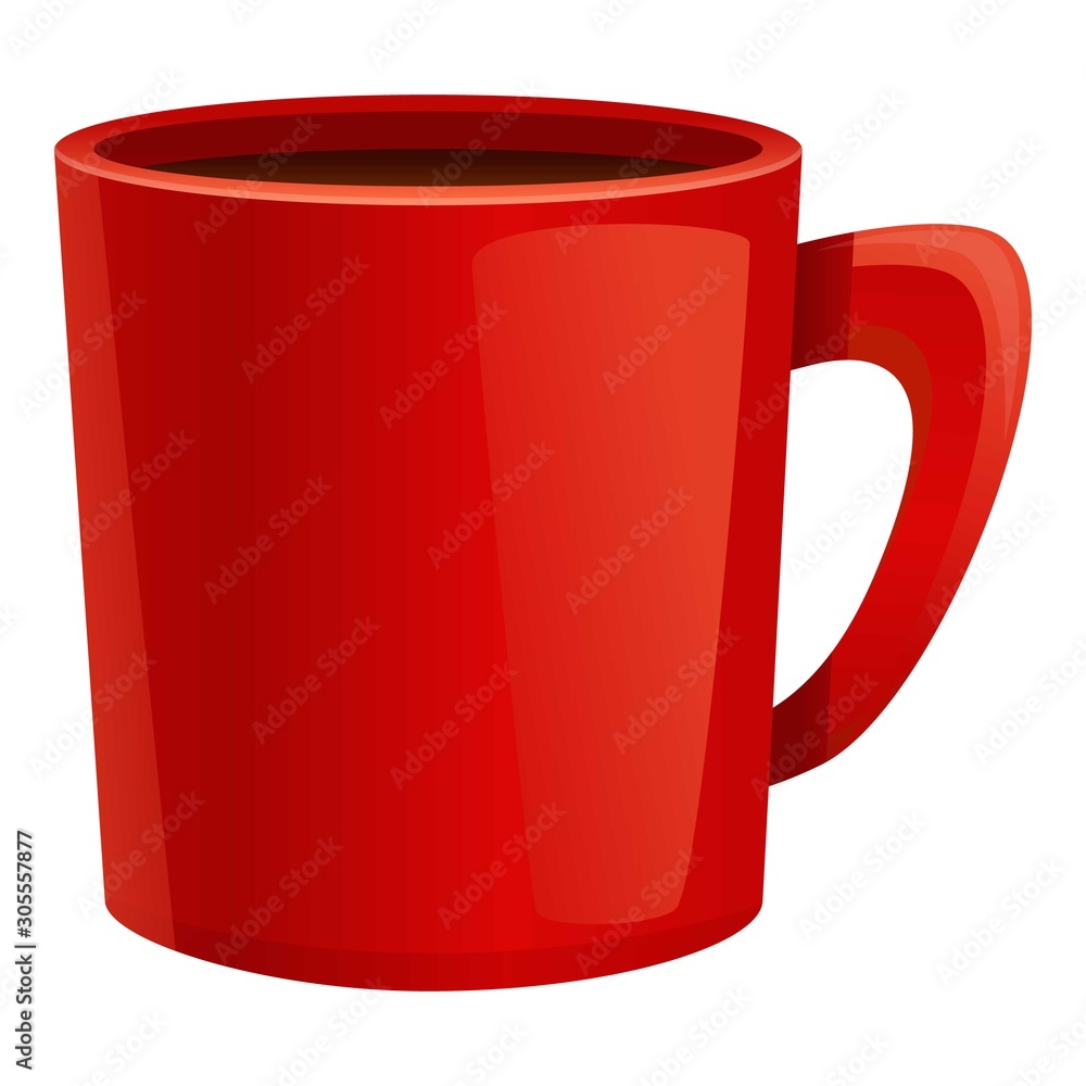 Hot chocolate mug icon. Cartoon of hot chocolate mug vector icon for web design isolated on white background Hot chocolate mug icon. Cartoon of hot chocolate mug vector icon for web design isolated on white background