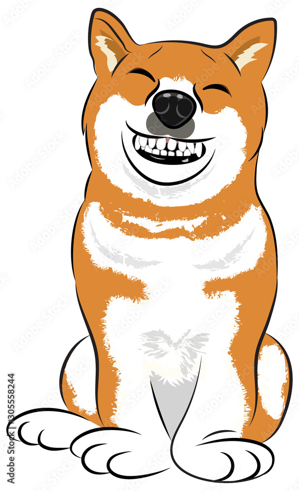 dog smile teeth cartoon