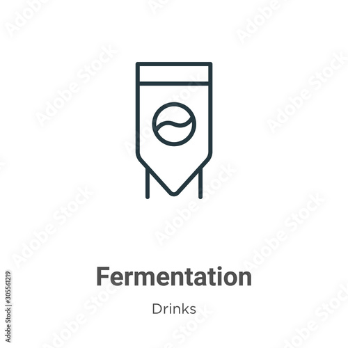 Fermentation outline vector icon. Thin line black fermentation icon, flat vector simple element illustration from editable drinks concept isolated on white background
