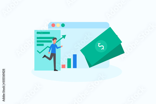 Payroll salary payment illustration concept for web landing page template, banner, flyer and presentation