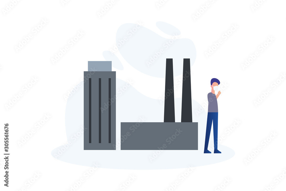 Global pollution illustration concept for web landing page template, banner, flyer and presentation Global pollution illustration concept for web landing page template, banner, flyer and presentation
