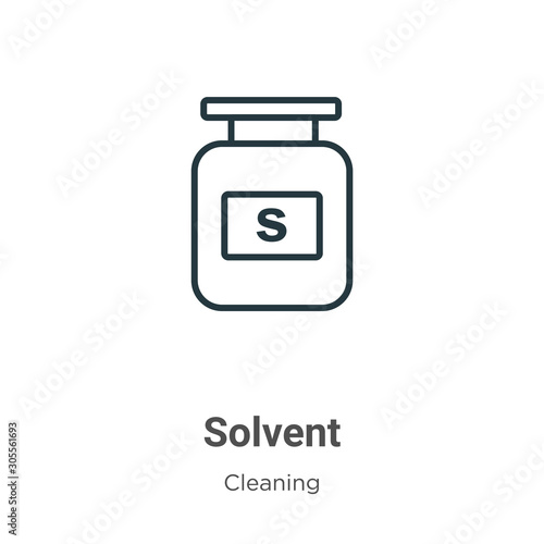 Solvent outline vector icon. Thin line black solvent icon, flat vector simple element illustration from editable cleaning concept isolated on white background