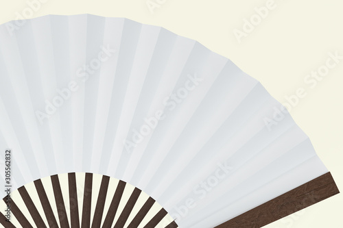 Fans with white background chinese style decoration 3d rendering.