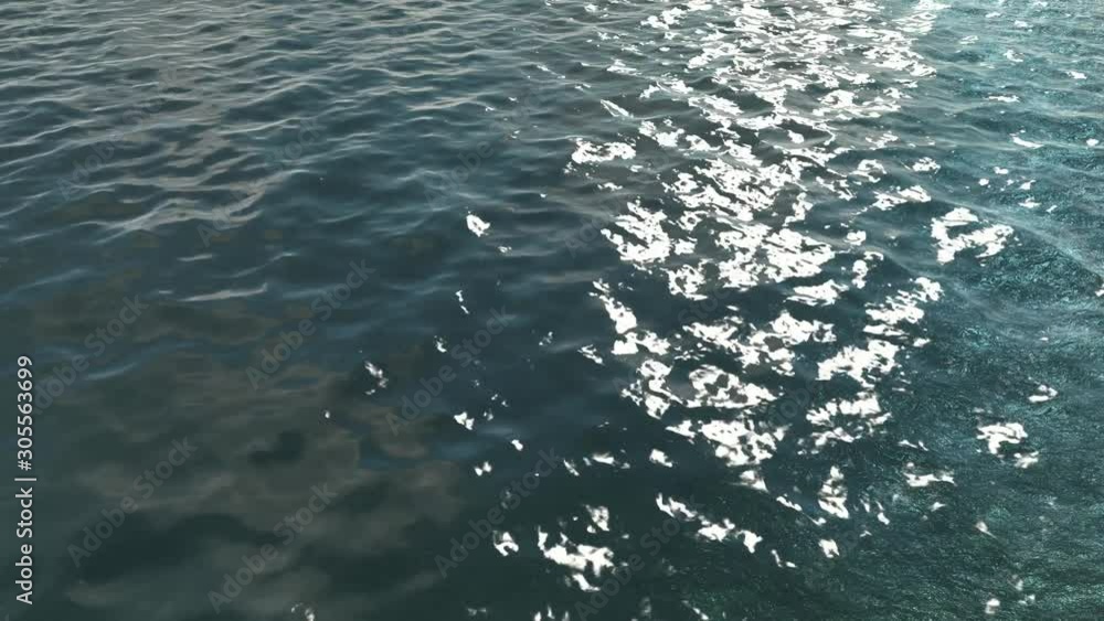 Ocean, Sea Top View 4K Video, 3D Rendering Ocean, Sea Top View 4K Video, 3D Rendering