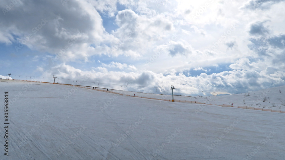 wonderful snowy mountain landscape in early spring wonderful snowy mountain landscape in early spring