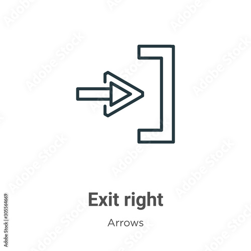 Free Download Exit right outline vector icon. Thin line black exit right icon, flat vector simple element illustration from editable arrows concept isolated on white background - GFXLoad