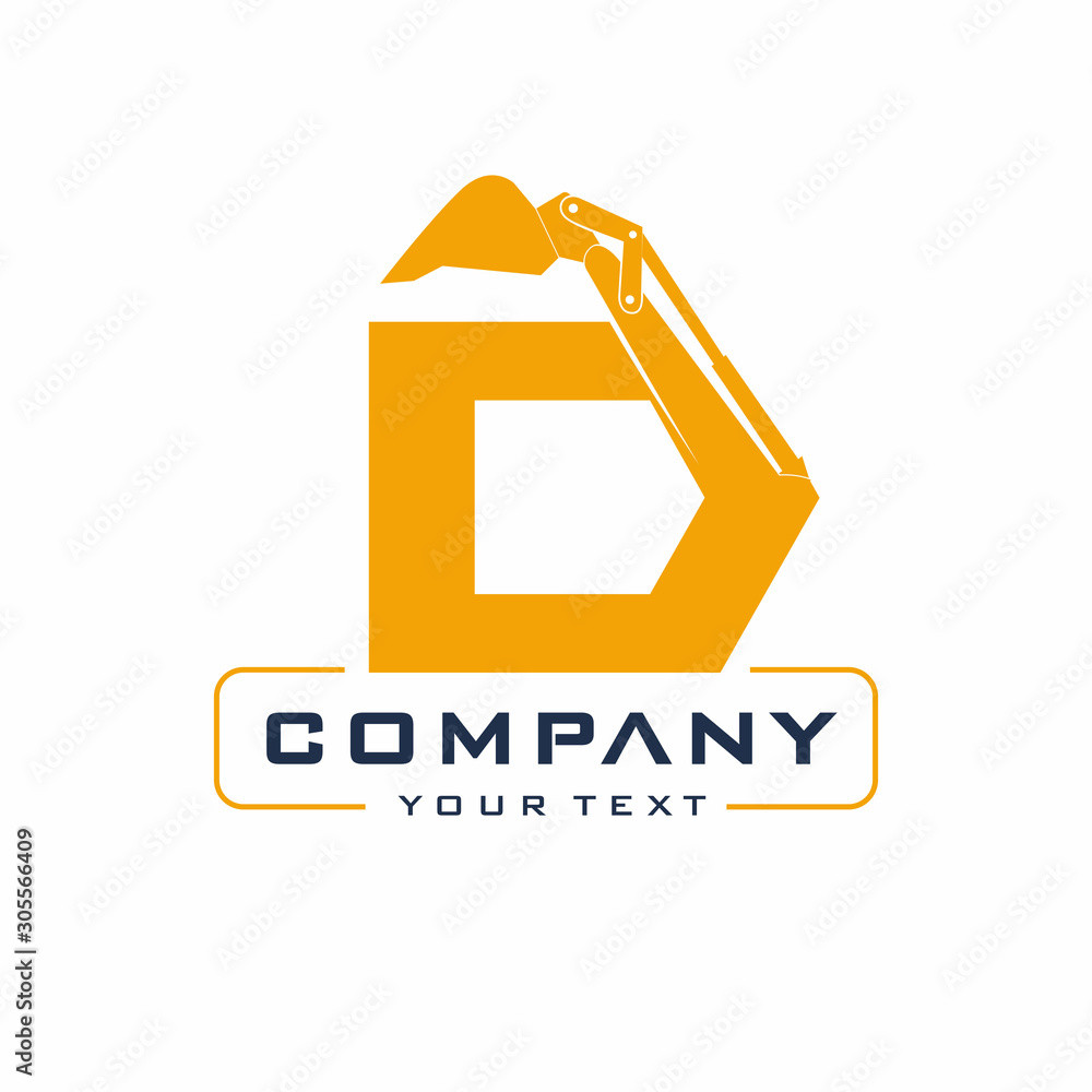 D Letter Excavator Logo Design Vector D Letter Excavator Logo Design Vector