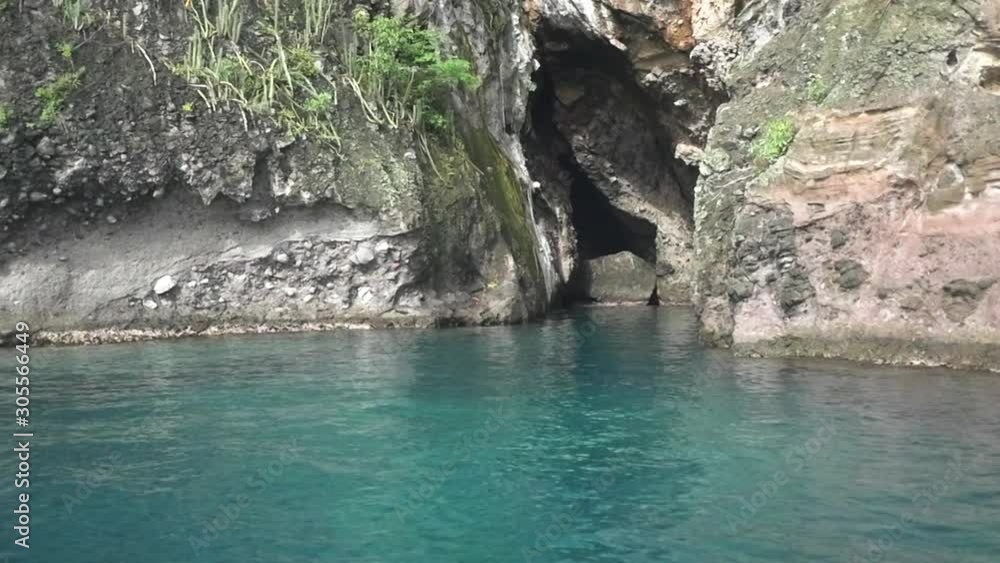 Beautiful cave on a clear Caribbean ocean Beautiful cave on a clear Caribbean ocean