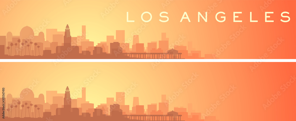 Los Angeles Beautiful Skyline Scenery Banner