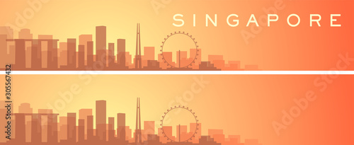 Singapore Beautiful Skyline Scenery Banner