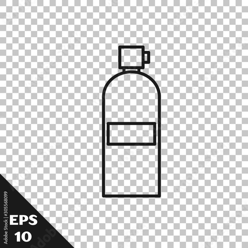 Black line Aqualung icon isolated on transparent background. Oxygen tank for diver. Diving equipment. Extreme sport. Diving underwater equipment. Vector Illustration