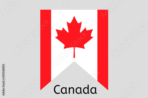 Canadian flag icon, Canada country flag vector illustration