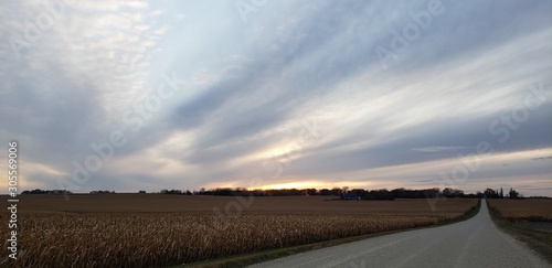 Sunset over field