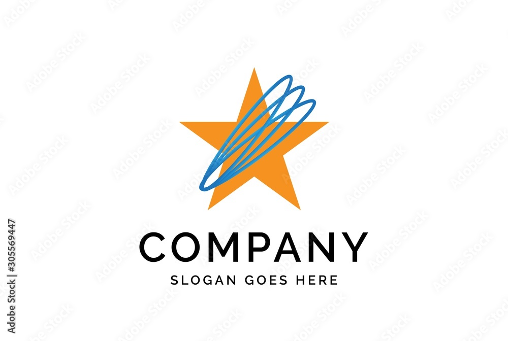 Obraz premium Modern abstract star flat illustration logo vector template