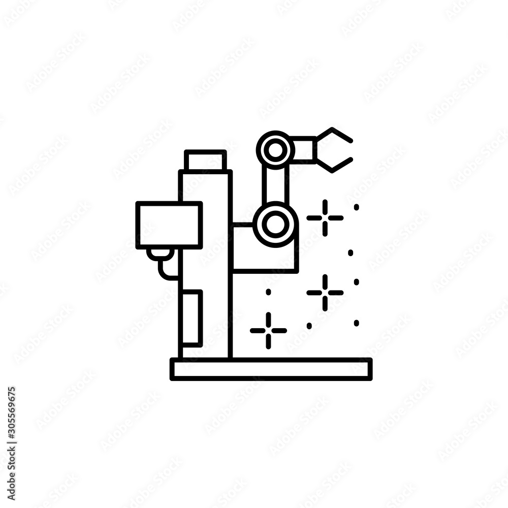 Robot arm, monitor icon. Element of Robotic icon. Robot arm, monitor icon. Element of Robotic icon.