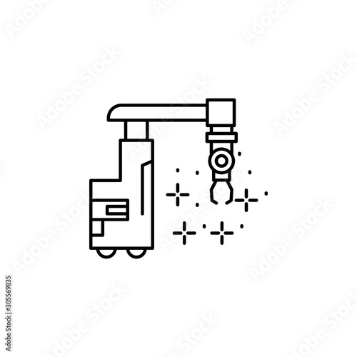 Robot arm, wheels icon. Element of Robotic icon.