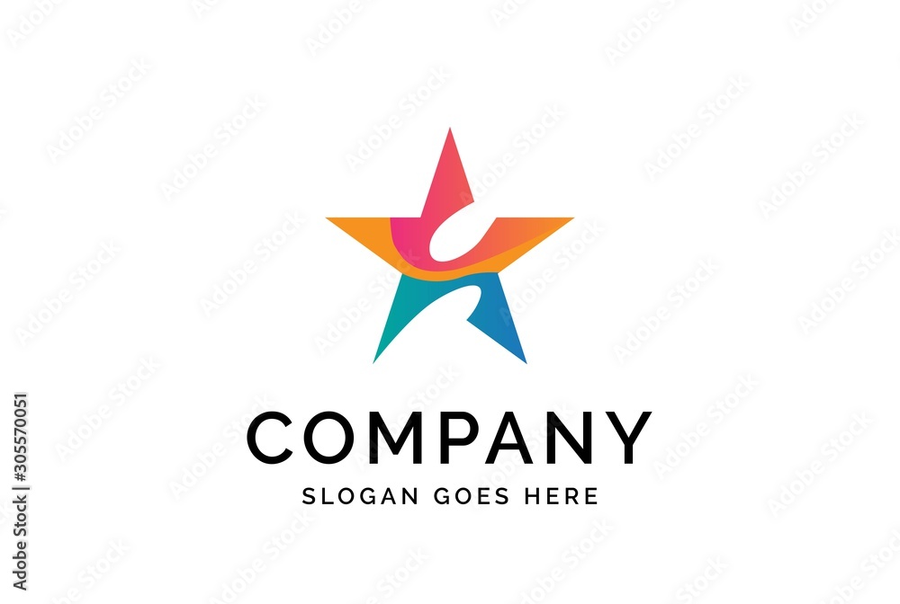 Modern abstract star flat illustration logo vector template Modern abstract star flat illustration logo vector template