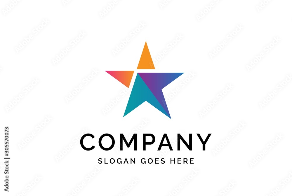 Fototapeta premium Modern abstract star flat illustration logo vector template