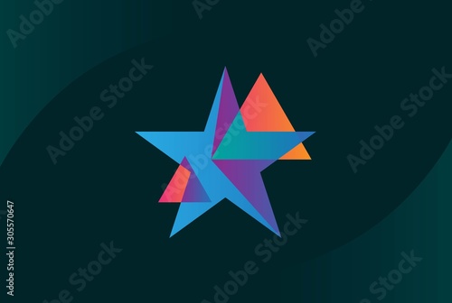 Modern abstract star flat illustration logo vector template