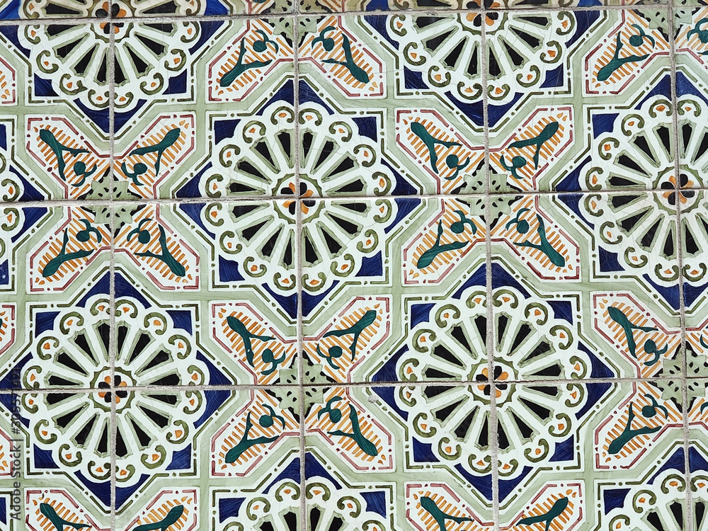 traditional portuguese art, azulejo ceramic tiles in Lisbon