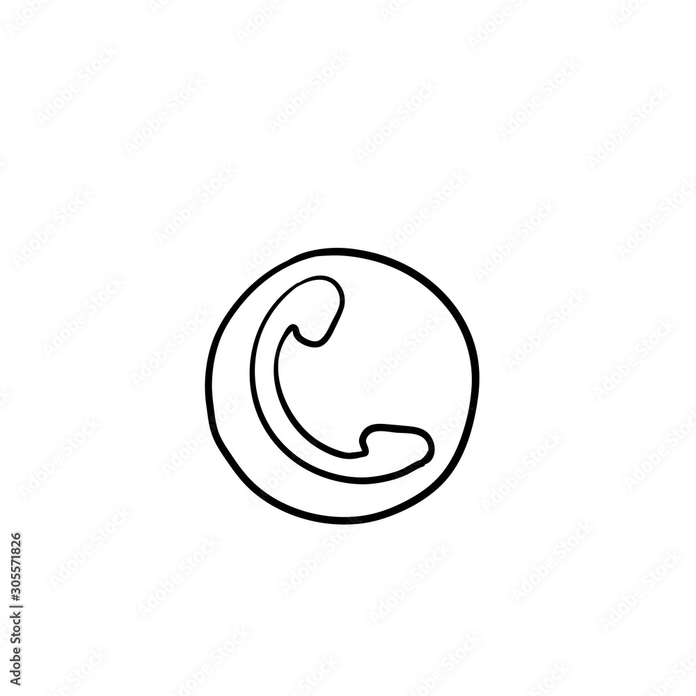 Phone icon in trendy flat style isolated on white background. Telephone symbol. with hand drawn doodle style isolated on white Vector illustration. Phone icon in trendy flat style isolated on white background. Telephone symbol. with hand drawn doodle style isolated on white Vector illustration.