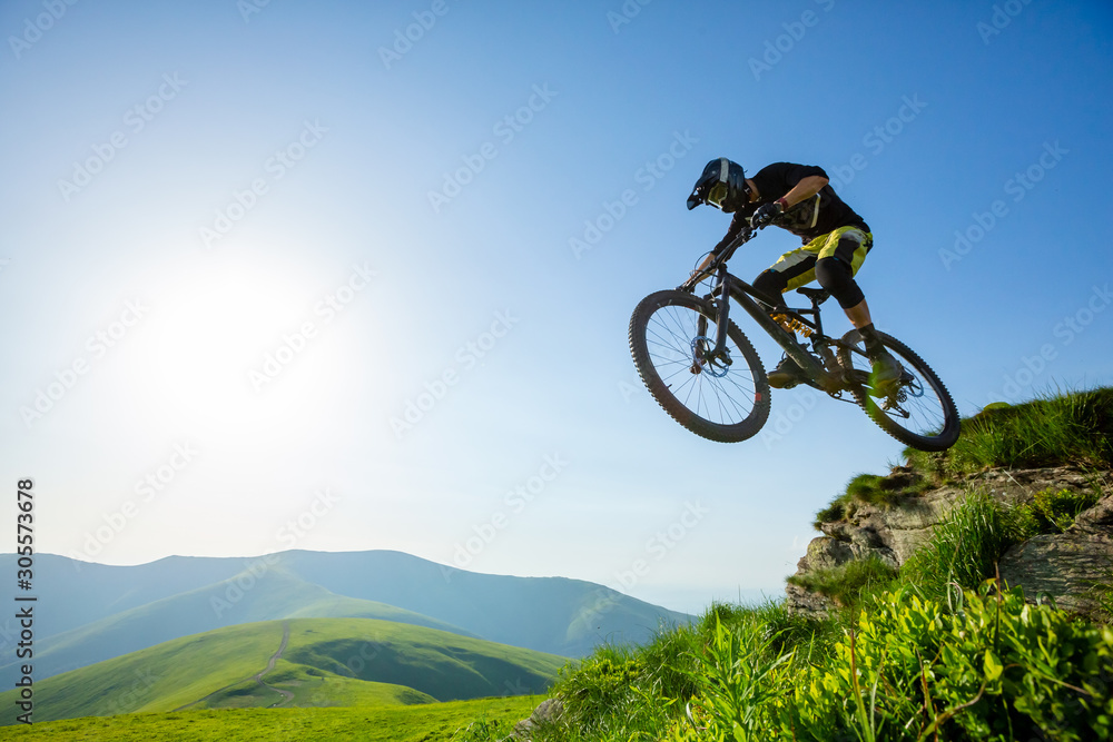 Fototapeta premium Professional rider is jumping on the bicycle.