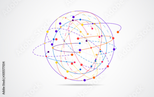 Global network connection. World map point and line composition concept of global business. Vector Illustration