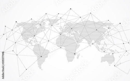 Global network connection. World map point and line composition concept of global business. Vector Illustration