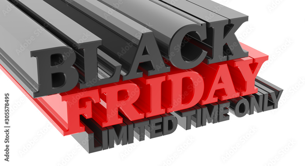 25 NOVEMBER BLACK FRIDAY LIMITED TIME illustration 3D rendering 25 NOVEMBER BLACK FRIDAY LIMITED TIME illustration 3D rendering