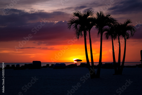 View of the sunset in St. Pete Beach  FL 