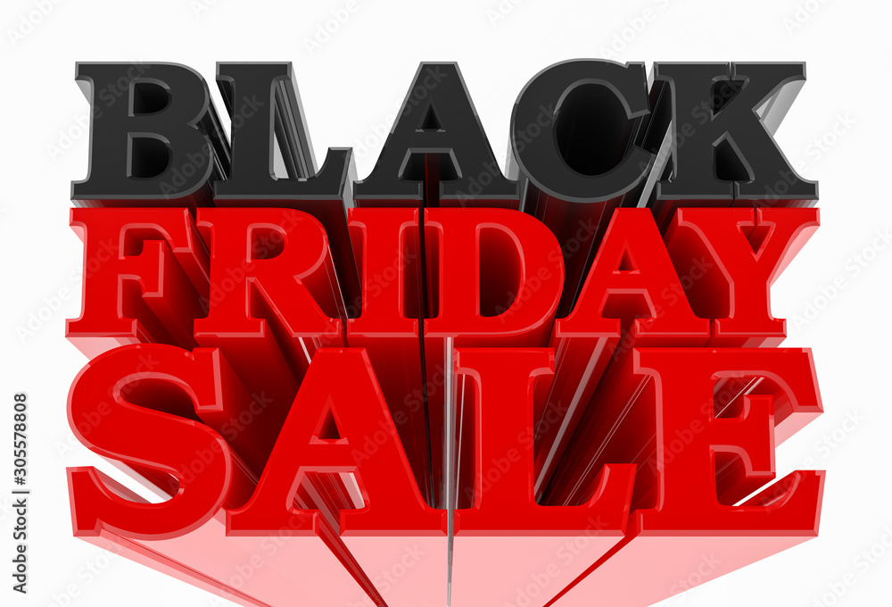 BLACK FRIDAY SALE word on white background illustration 3D rendering BLACK FRIDAY SALE word on white background illustration 3D rendering