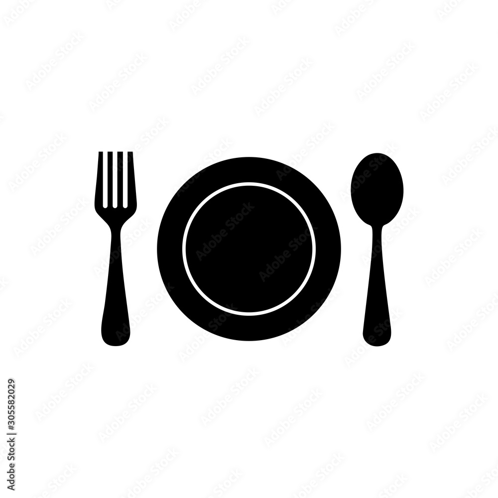 Fototapeta spoon and fork icon vector design symbol of restaurant