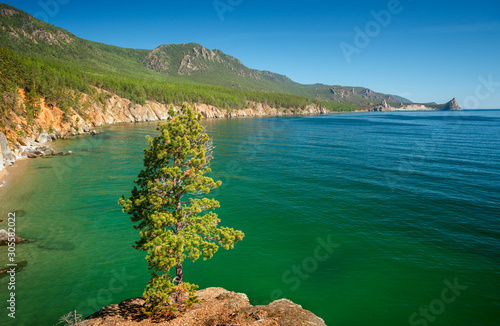 Shore of Lake Baikal in Eastern Siberia, Irkutsk region photo