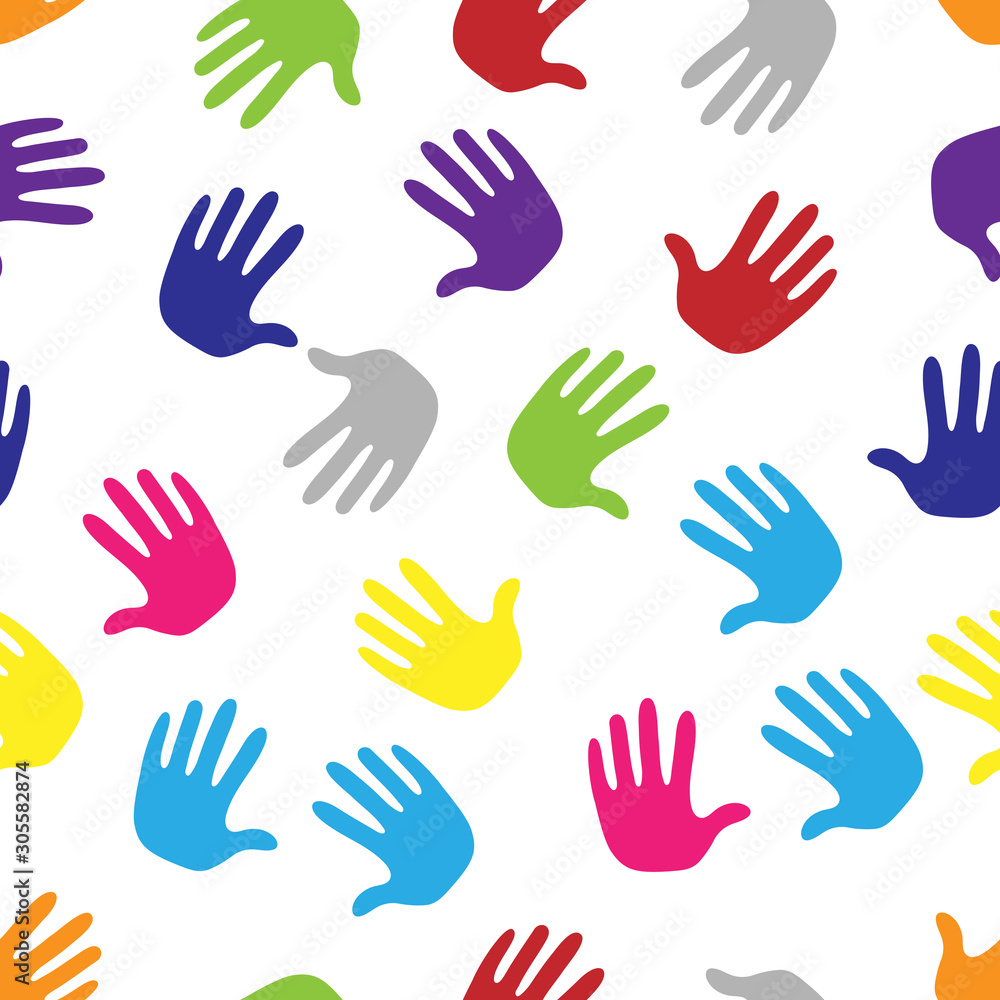 abstract hand background seamless pattern vector