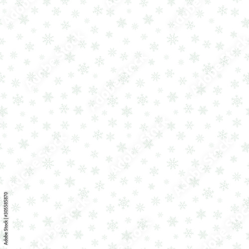 Subtle snow seamless pattern. Elegant Christmas background with small snowflakes on white backdrop. Elegant vector texture. Winter holiday theme. Minimalist repeated design for decor  print  website