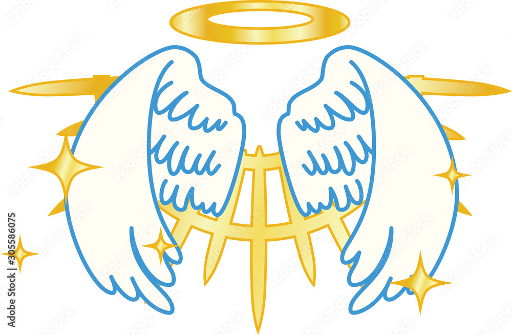 Obraz premium Divine Pop Angel wings with halo