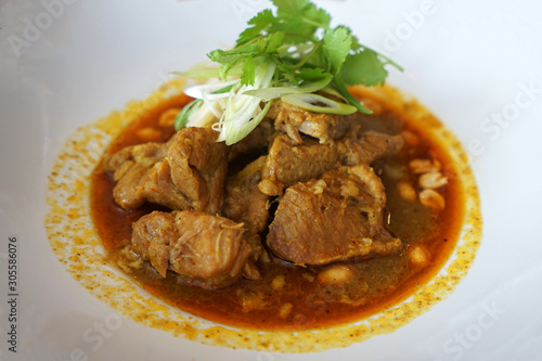 Close up pork Hinlay curry