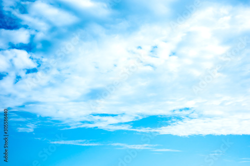 Blue sky with white clouds.